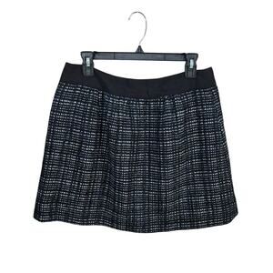 J. Crew Black Tweed Wool Mini Skirt Size 8 Medium Dark Academia Pockets